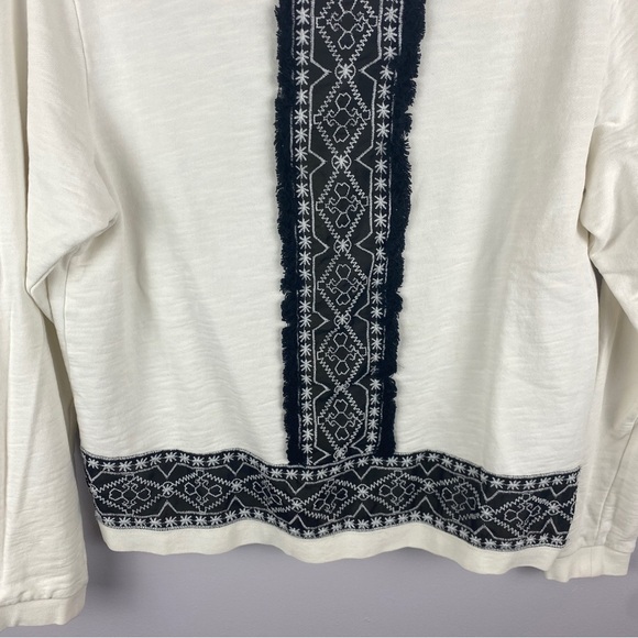 SCOTCH & Soda White Black Embroidered Sheer Detail Sweater Small - Picture 15 of 16